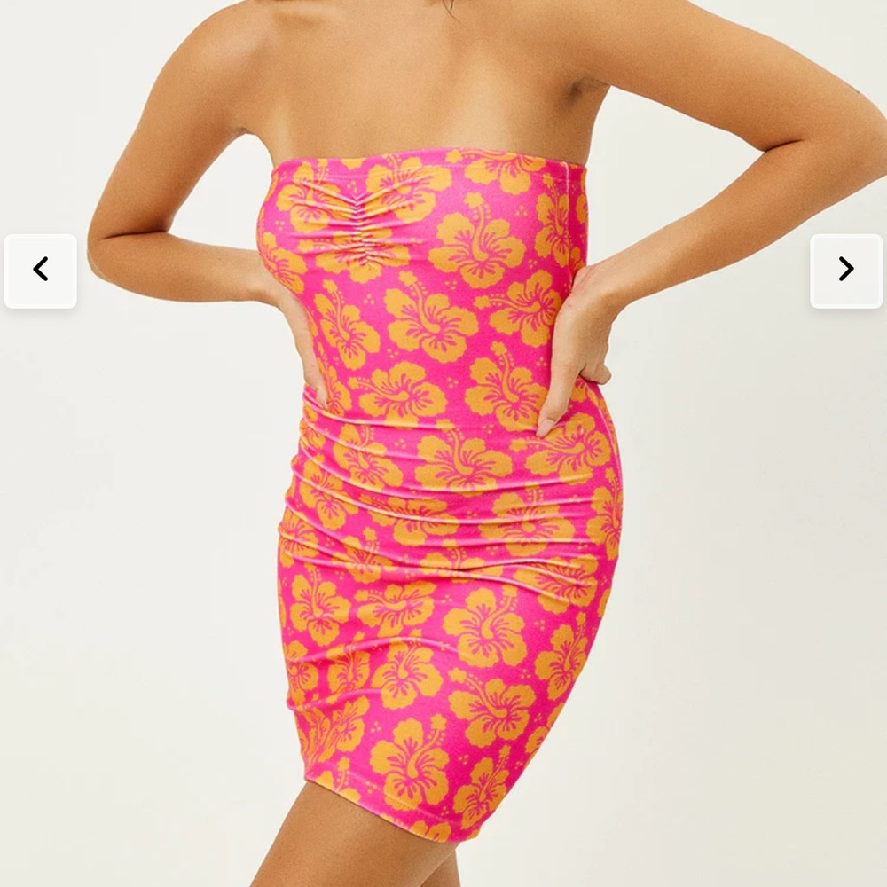 Frankie’s Bikinis Palmer Terry Cloth Strapless Tube Dress